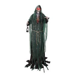 Haunted Hill Farm 7.1 ft. Standing Animated Green Reaper Animatronic
