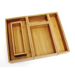 Lipper International 2.5 in. H X 12 in. W X 15 in. D Bamboo Drawer Organizer Set