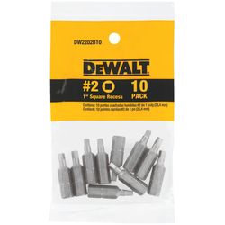 DeWalt Square Recess #2 X 1 in. L Screwdriver Bit Heat-Treated Steel 10 pc