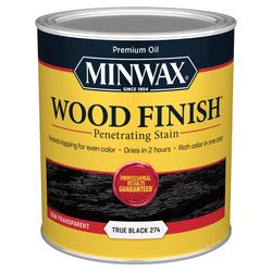 Minwax Wood Finish Semi-Transparent True Black Oil-Based Penetrating Wood Stain 1 qt
