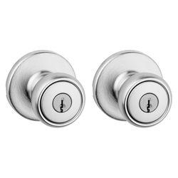 Kwikset Tylo Satin Chrome Entry Knobs 1-3/4 in.