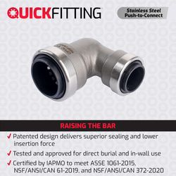QuickFitting Push to Connect 3/4 in. PF Steel Reducing Elbow