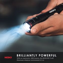NEBO Redline X 1800 lm Black LED Rechargeable Flashlight 18650 Battery