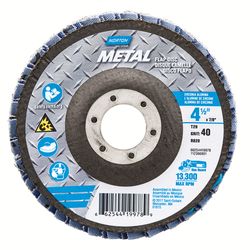 Norton 4-1/2 in. D X 7/8 in. Zirconia Aluminum Oxide Flap Disc 40 Grit 1 pc