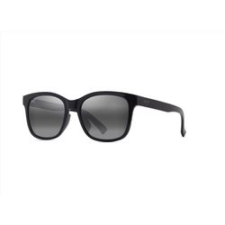 Maui Jim Owelo Sunglasses Unisex Shiny Black Frame Neutral Grey Lens Polarized Black