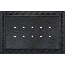 Briarwood Lane 36 in. W X 24 in. L Black Floral Rubber Door Mat