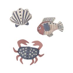 Pet Shop by Fringe Studio Petshop For Dog Blue/White Canvas High Tides Good Vibes Dog Toy 3 pk