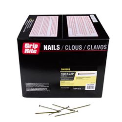 Grip-Rite 10D 2-7/8 in. Sinker Vinyl Steel Nail Countersunk Head 50 lb