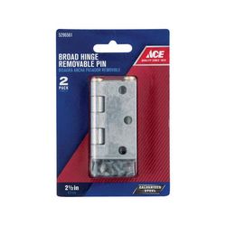 Ace 2-1/2 in. L Galvanized Broad Hinge 2 pk