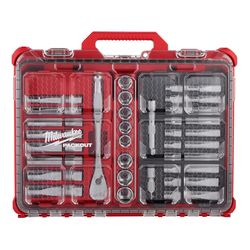 Milwaukee Packout 1/2 in. drive Metric/SAE 6 and 12 Point Standard Mechanics Socket and Ratchet Set