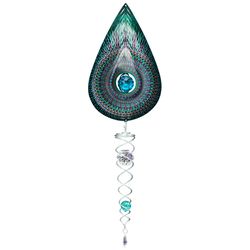 Spinfinity Designs Multi-color Stainless Steel 6.5 in. Crystal Cosmic Teardrop Mini Set Outdoor Spin