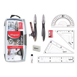 Maped 10 in. Math Tool Set with Protractor 10 pc