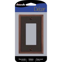 Amerelle Metro Aged Bronze 1 gang Die-Cast Metal Decorator Wall Plate 1 pk