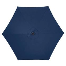 Living Accents Solar LED 9 ft. Tiltable Navy Blue Market Umbrella