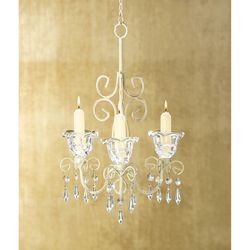 Gallery of Light 24.75 in. H X 9.25 in. L Clear Romantic Glass/Metal Candle Chandelier