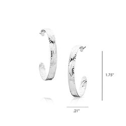 Montana Silversmiths Women's Timeless Elegance Chiseled Hoop Silver Earrings Water Resistant