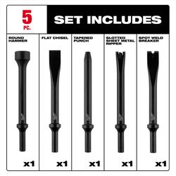 Milwaukee High Speed Steel Hammer Chisel Bit Round Shank 5 pk