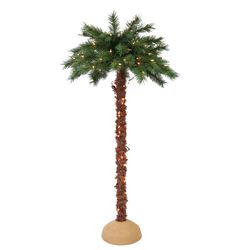 Puleo International 6 ft. Slim Incandescent 150 ct Palm Christmas Tree