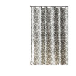 Zenna Home 72 in. H X 70 in. W Green Geometric Shower Curtain Fabric