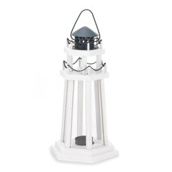Gallery of Light Lighthouse 12.25 in. Wood White Lantern