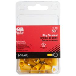 Gardner Bender 12-10 Ga. Insulated Wire Ring Terminal Yellow 50 pk