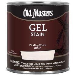 Old Masters Semi-Transparent Pickling White Oil-Based Alkyd Gel Stain 1/2 pt