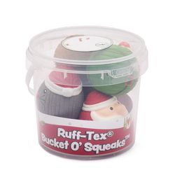 HuggleHounds RuffTex Assorted Latex Bucket O Squeaks Dog Toy 5 pk