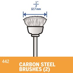Dremel 1/2 in. X 1.75 in. L Carbon Steel Brush 2 pk