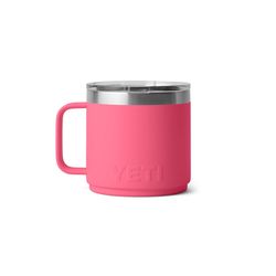 YETI Rambler 14 oz Tropical Pink BPA Free Ceramic Lined Stackable Mug with MagSlider Lid