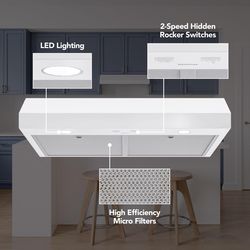 Broan-NuTone GLA1 30 in. W White Range Hood