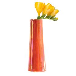 Chive Galaxy 6 in. H X 2 in. L Glazed Orange Ceramic Bud Vase