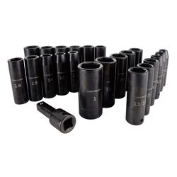 CRAFTSMAN 1/2 in. drive Metric/SAE 6 Point Deep Impact Socket Set 23 pc
