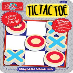 T.S. Shure Tic Tac Toe Magnetic Game Tin Multicolor 13 pc