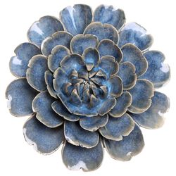 Chive Japan 1.8 in. H X 4.3 in. L Glazed Blue Ceramic Cosmos Wall Flower