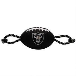 Pets First NFL For Dog Black Nylon Oakland Raiders Football Dog Toy 1 pk
