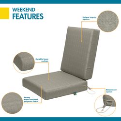 Duck Covers Weekend Moonrock Casual Polyester Chair Cushion 3 in. H X 18 in. W X 36 in. L