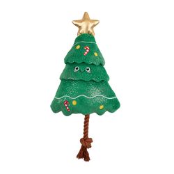 Fringe Studio Petshop For Dog Green Plush/Rope Fir Real Fun Ahead Rope Dog Tug Toy 1 pk