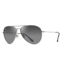 Maui Jim Mavericks Sunglasses Unisex Silver Frame Neutral Gray Lens Polarized