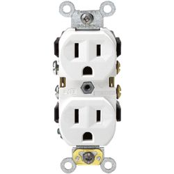 Leviton 15 amps 125 V Duplex White Outlet 5-15R 1 pk