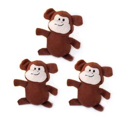 ZippyPaws For Dog Brown Plush Monkey Dog Toy 1 pk