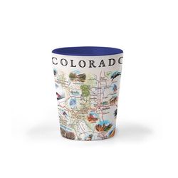 Xplorer Maps 1.5 oz Multicolored Ceramic Colorado Shot Glass