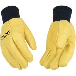 Kinco Men's Indoor/Outdoor Knit Wrist Chore Gloves Yellow L 12 pair