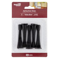 National Hardware 3.12 in. L Steel Matte Black Spring Door Stop Mounts to wall 0.93 in.