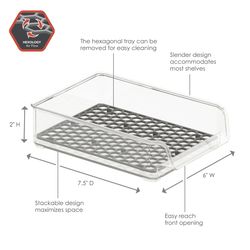 Spectrum Hexa 2 in. H X 6 in. W X 7.5 in. D Plastic Fridge Bins Storage