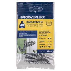 RAWLPLUG 1/2 in. D X 1.375 in. L Steel Phillips Head Drywall Anchor 6 pc