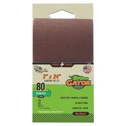 Gator 24 in. L X 3 in. W Aluminum Oxide Sanding Belt 80 Grit Medium 2 pc