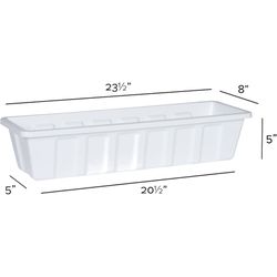 Novelty Poly Pro 5 in. H X 24 in. W X 8 in. D PP Plastic Poly Pro Flower Box White
