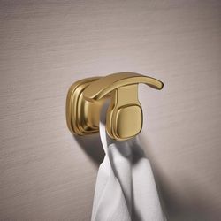 Kohler Envelu 2.3 in. H X 3.15 in. W X 2.95 in. L Vibrant Brushed Modern Brass Gold Robe Hook