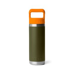YETI Rambler 18 oz King Crab Orange/Olive BPA Free Bottle with Straw Cap