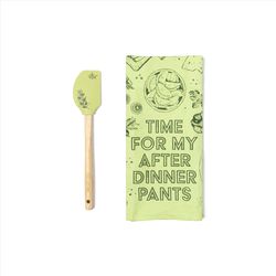 Two Left Feet Green Cotton Tea Towel